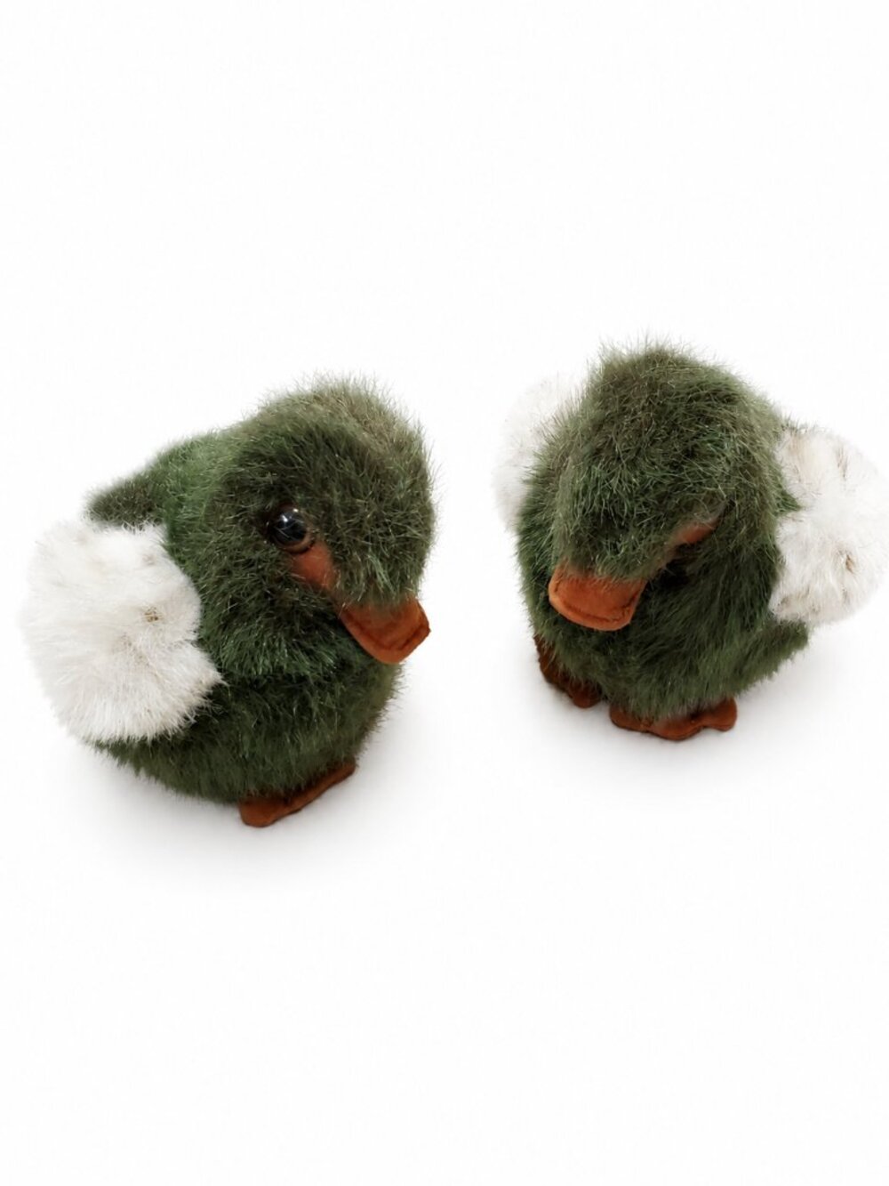 24K POLAR PUFF 2-PK Green Mallard Baby Plush 1992 Clay Collectible Vintage Toy